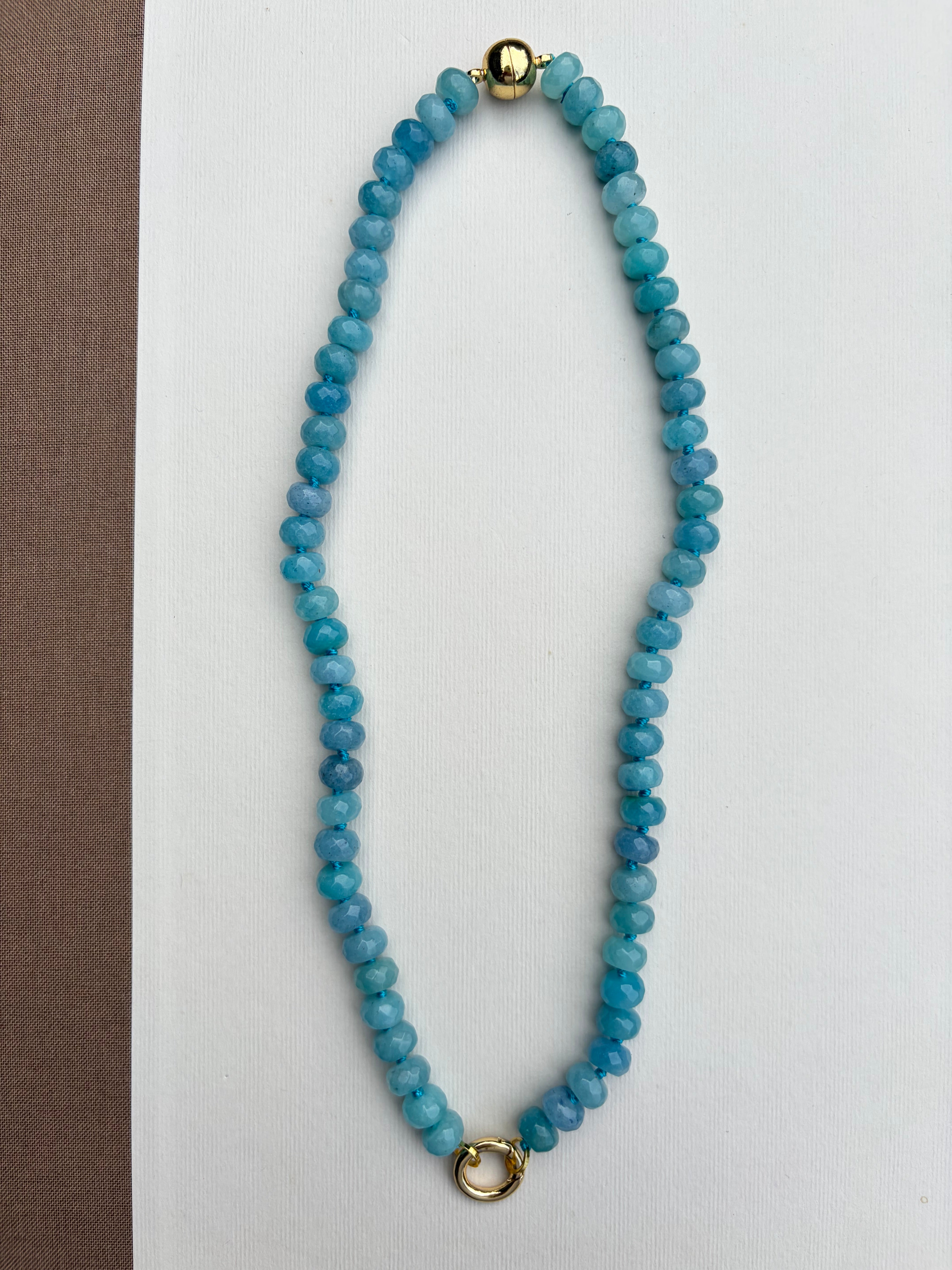 Blue Jelly Bean Necklace