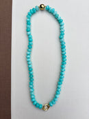 Teal Jelly Bean Necklace