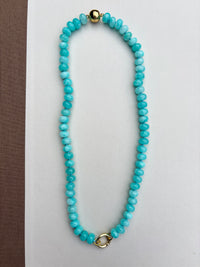 Teal Jelly Bean Necklace