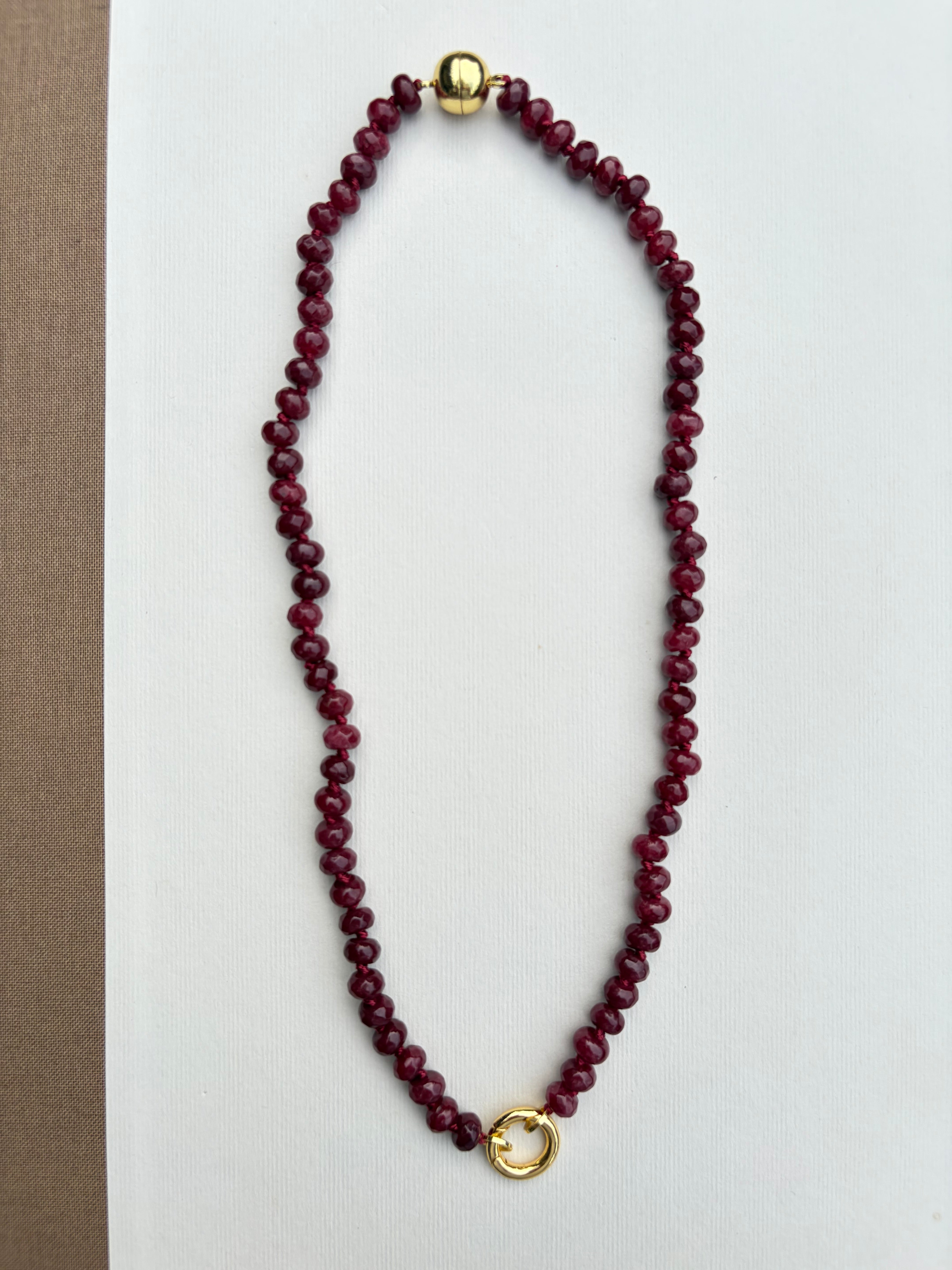 Burgundy Rock Candy Necklace