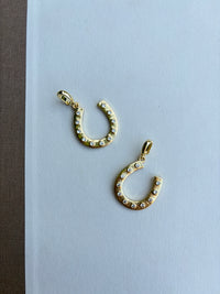 Horseshoe with Rhinestones Charm