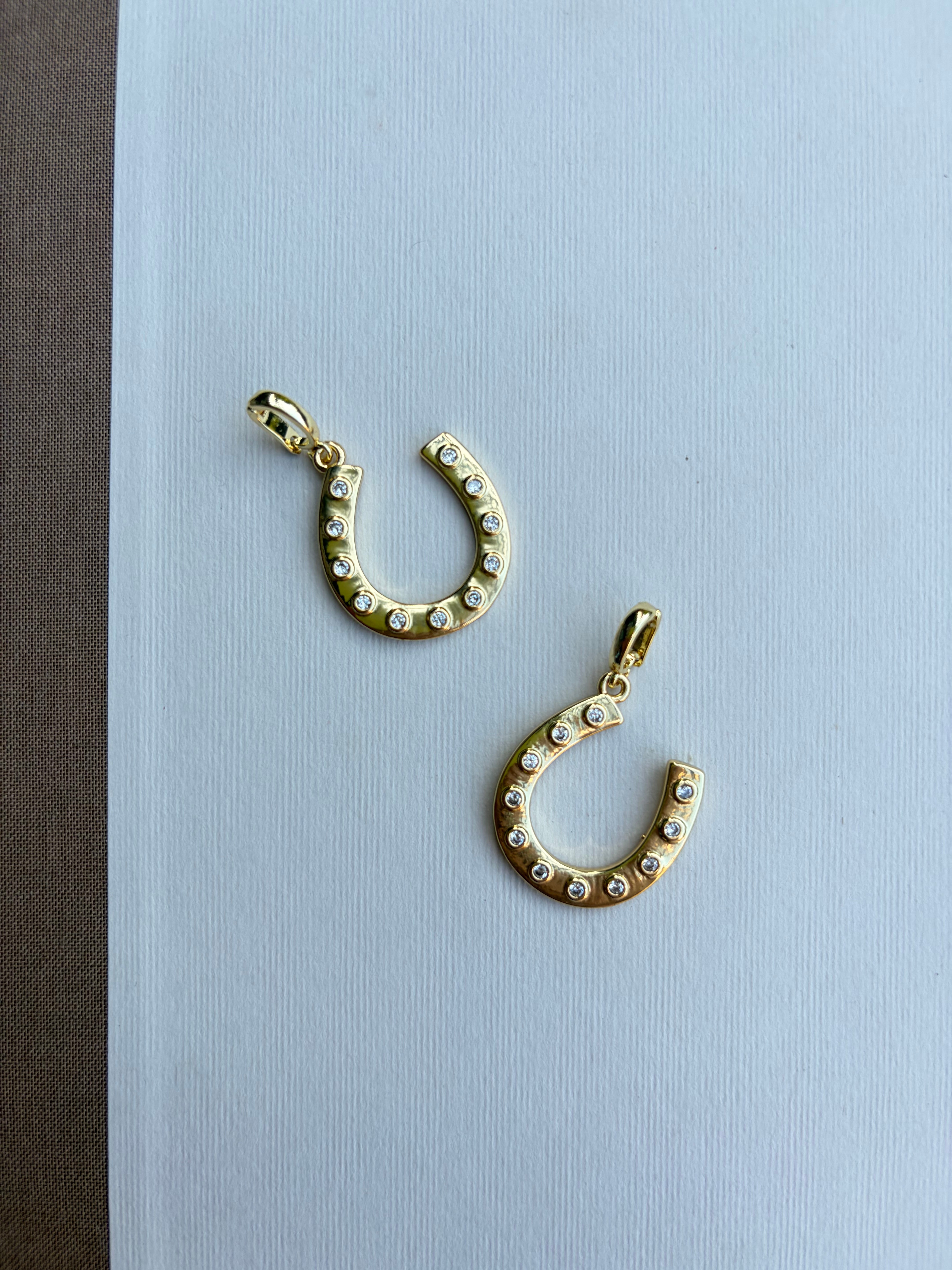 Horseshoe with Rhinestones Charm