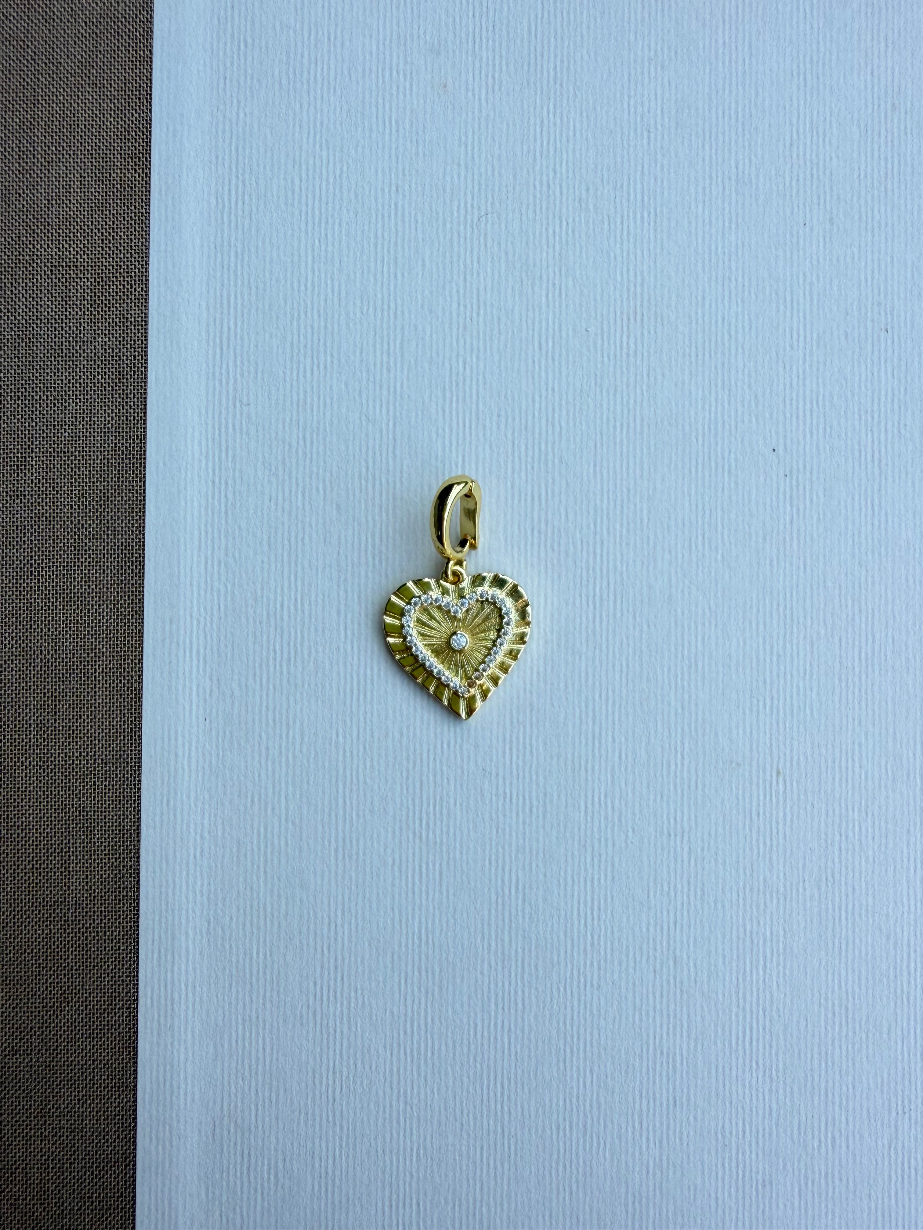 Gold Heart with Rhinestones