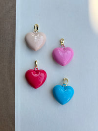 Colored Puffy Heart Charm