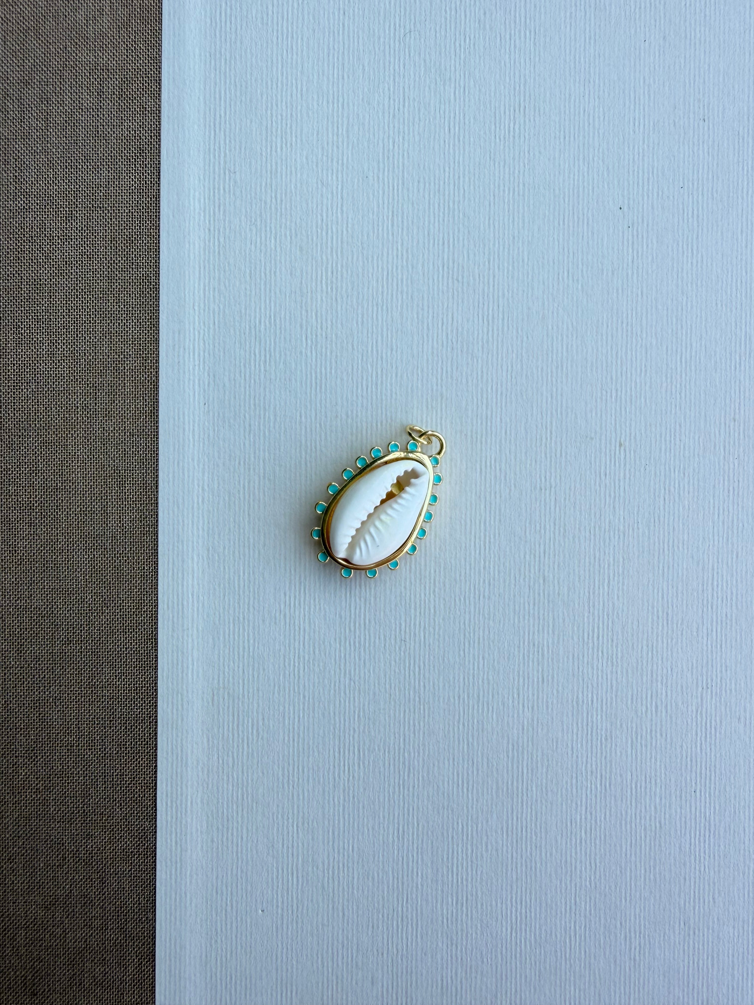 Cowrie Shell with Turquoise Detail