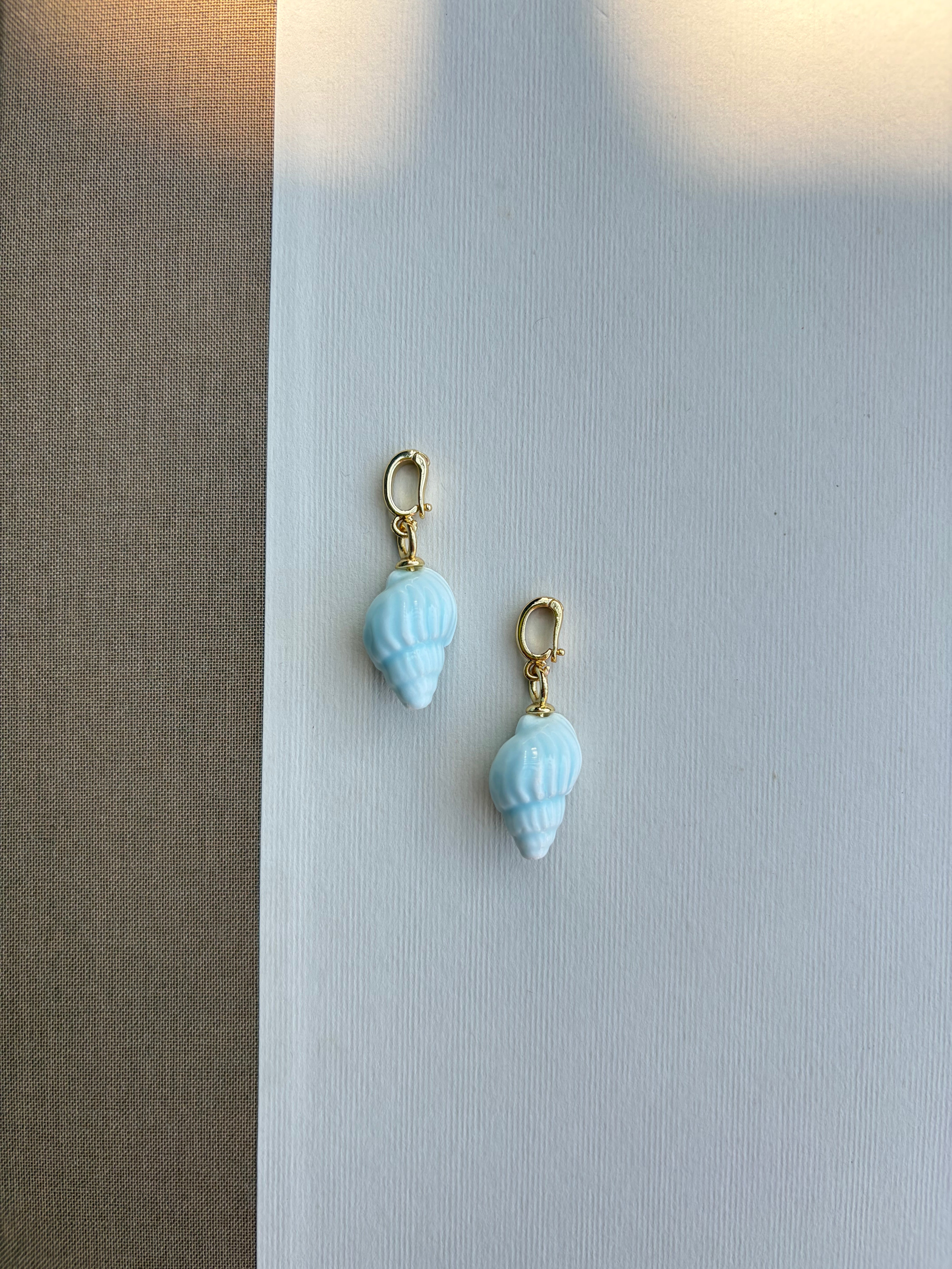 Light Blue Conch Shell Charm