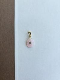 Small Pear Stone Charm with Gem