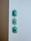 Turquoise Rectangle Charm with Gem