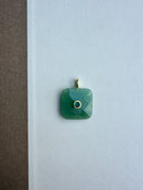Green Square Stone Charm with Gem