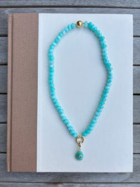 Turquoise Beads with Turquoise Stone Charm