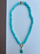 Turquoise Beads with Turquoise Stone Charm