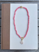 Pink Beads with Pink Stone Charm
