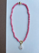 Pink Beads with Pink Stone Charm