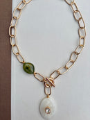 Oval Pendant Lariat Necklace