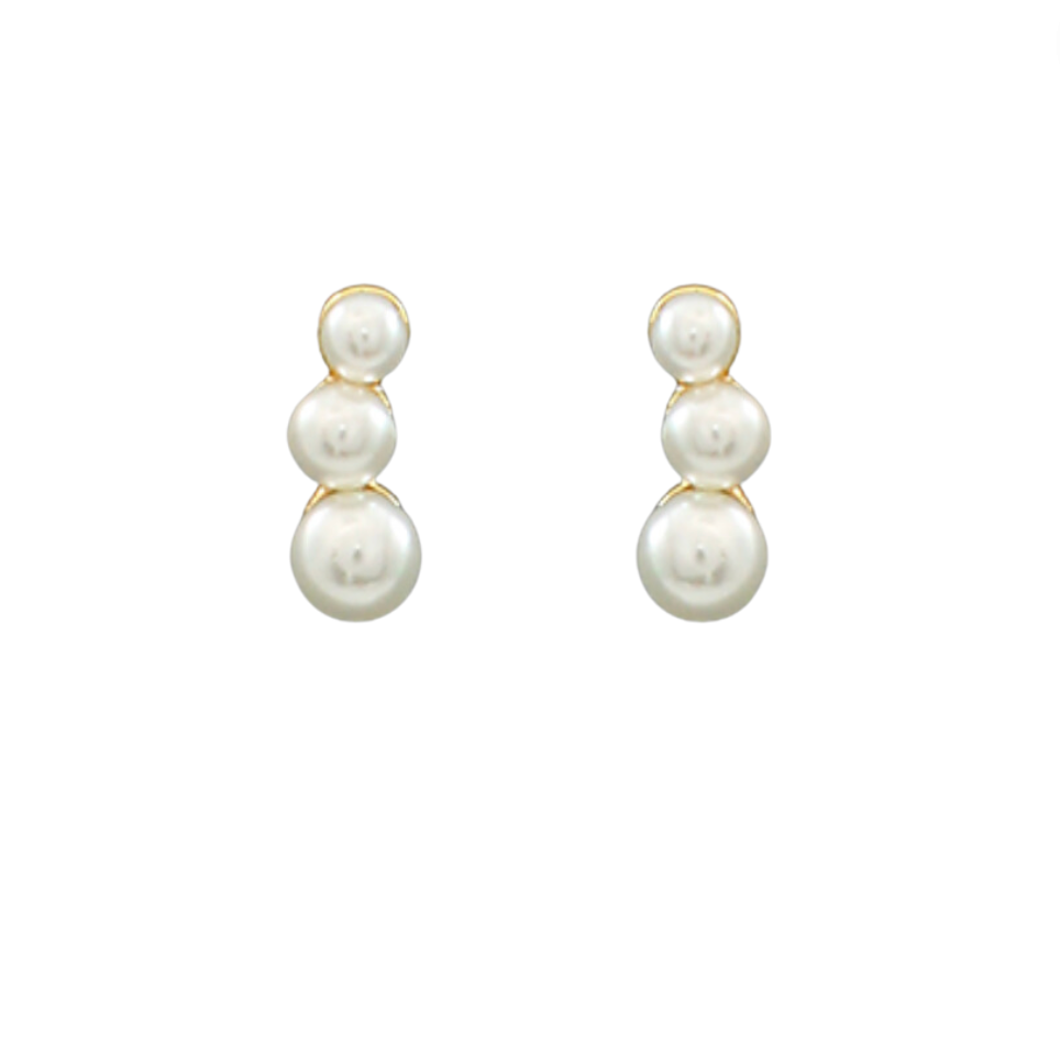 3 Gradual Pearl Earrings