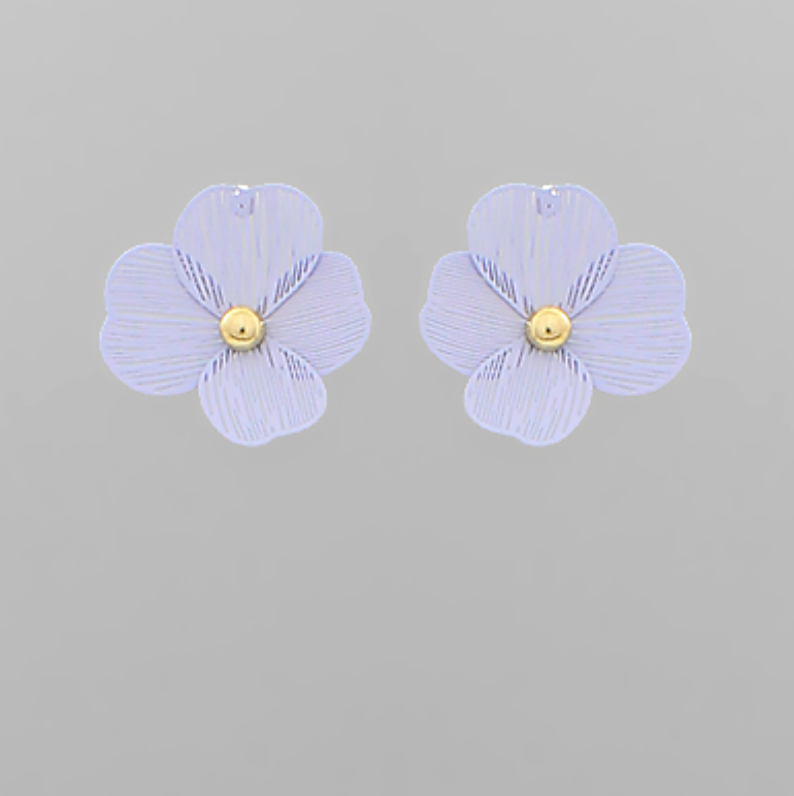 Brass Color Flower Filigree Earrings