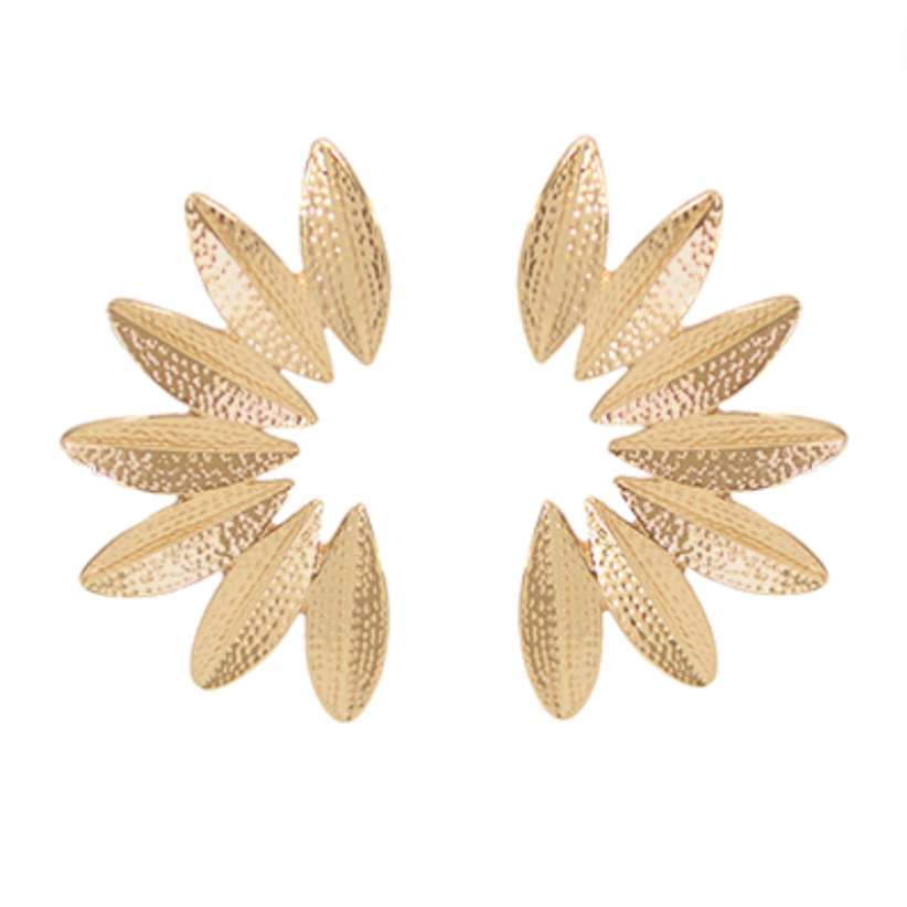 Textured Metal Wings Earrings