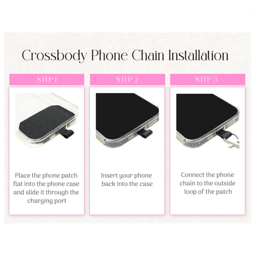 Vanilla Beige + Gold Crossbody Phone Chain