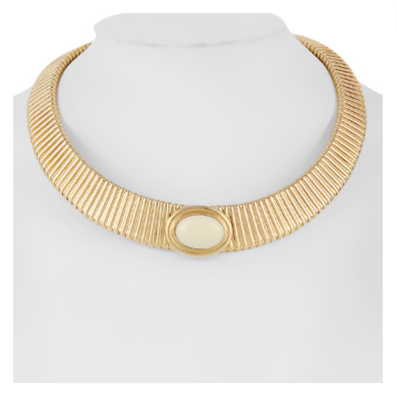 Oval Accent Omega Chain Choker