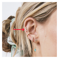 Triple Cz Bar Stud Earring
