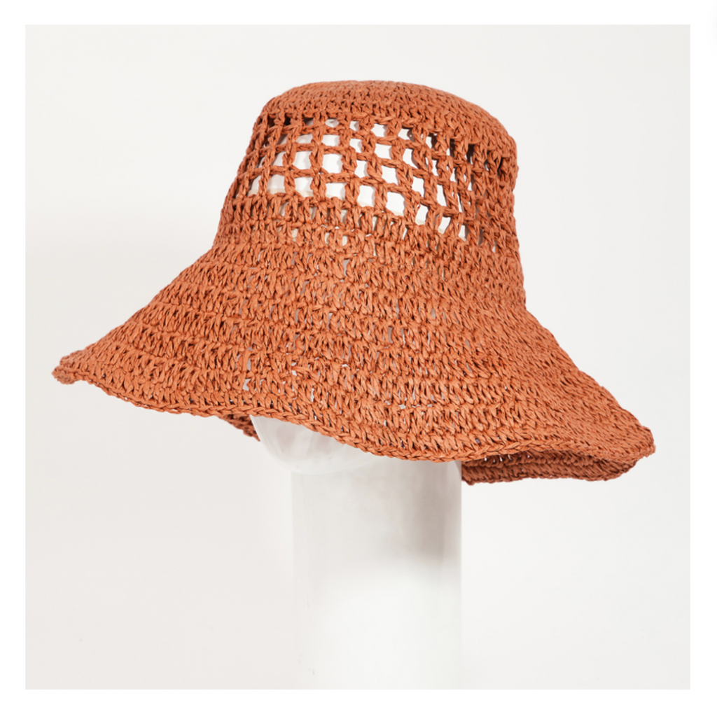 Vented Straw Paper Weave Bucket Hat