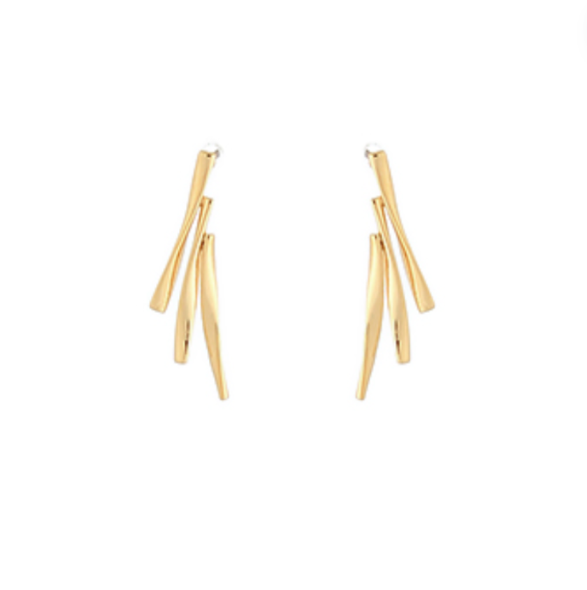 Attached Three Bar Earrings