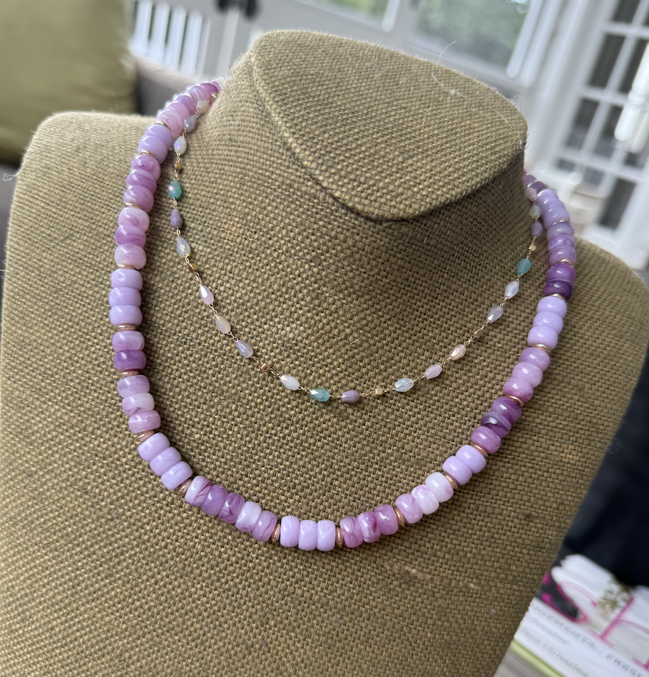 Teardrop Glass Beads Chain Necklace