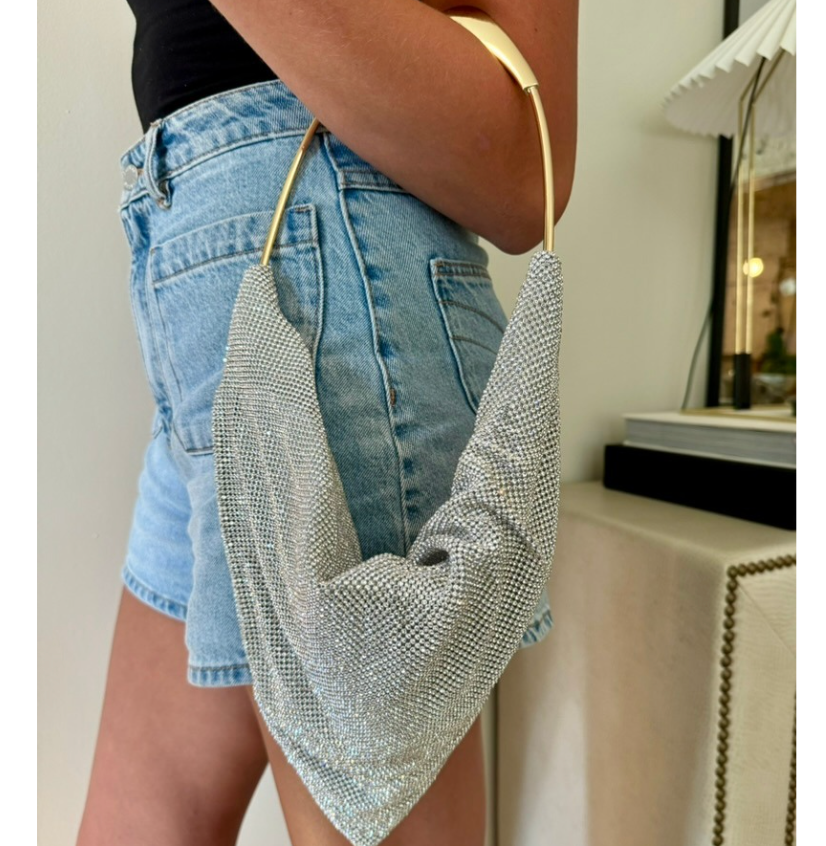 Crystal Bag with Zipper (Silver)