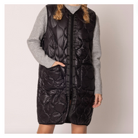 Solid Quilted Long Vest