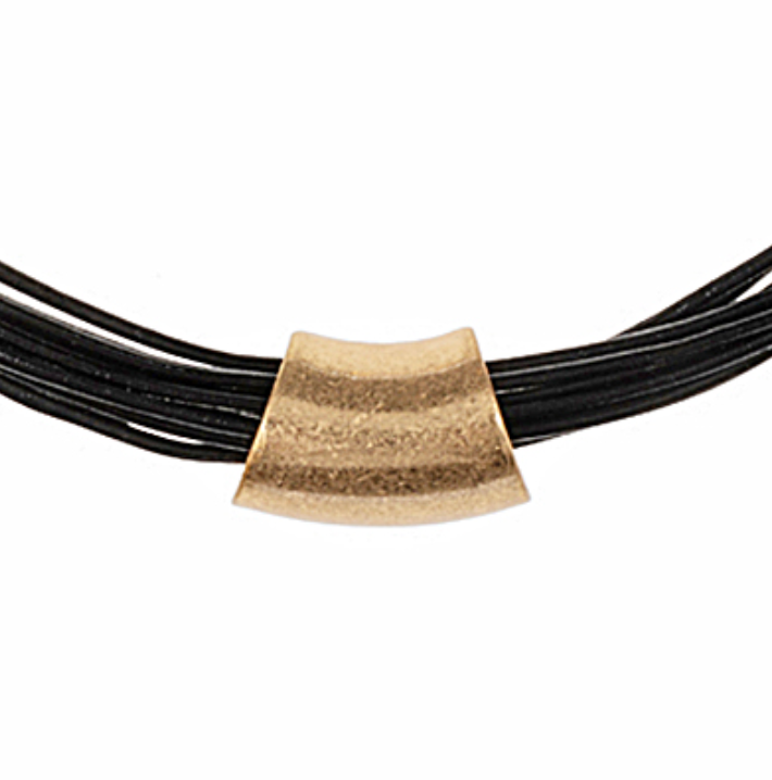 10 Layered Leather Cord Necklace