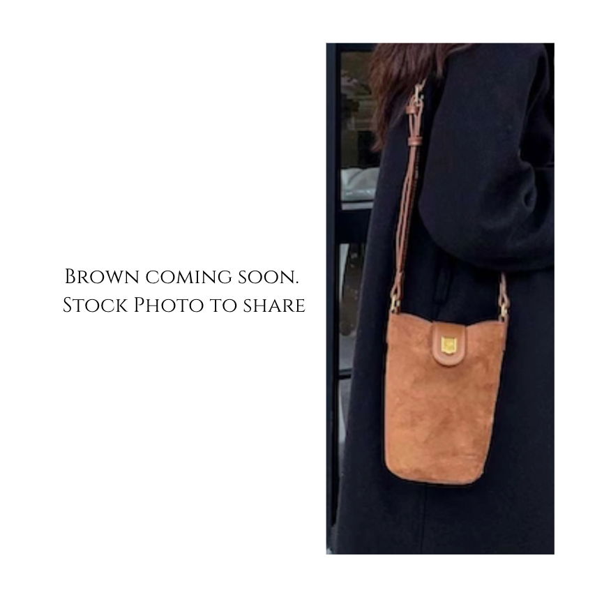 Small Suede-Like Faux Leather Crossbody Bag