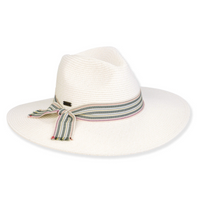 White Safari Hat with Ribbon Detail