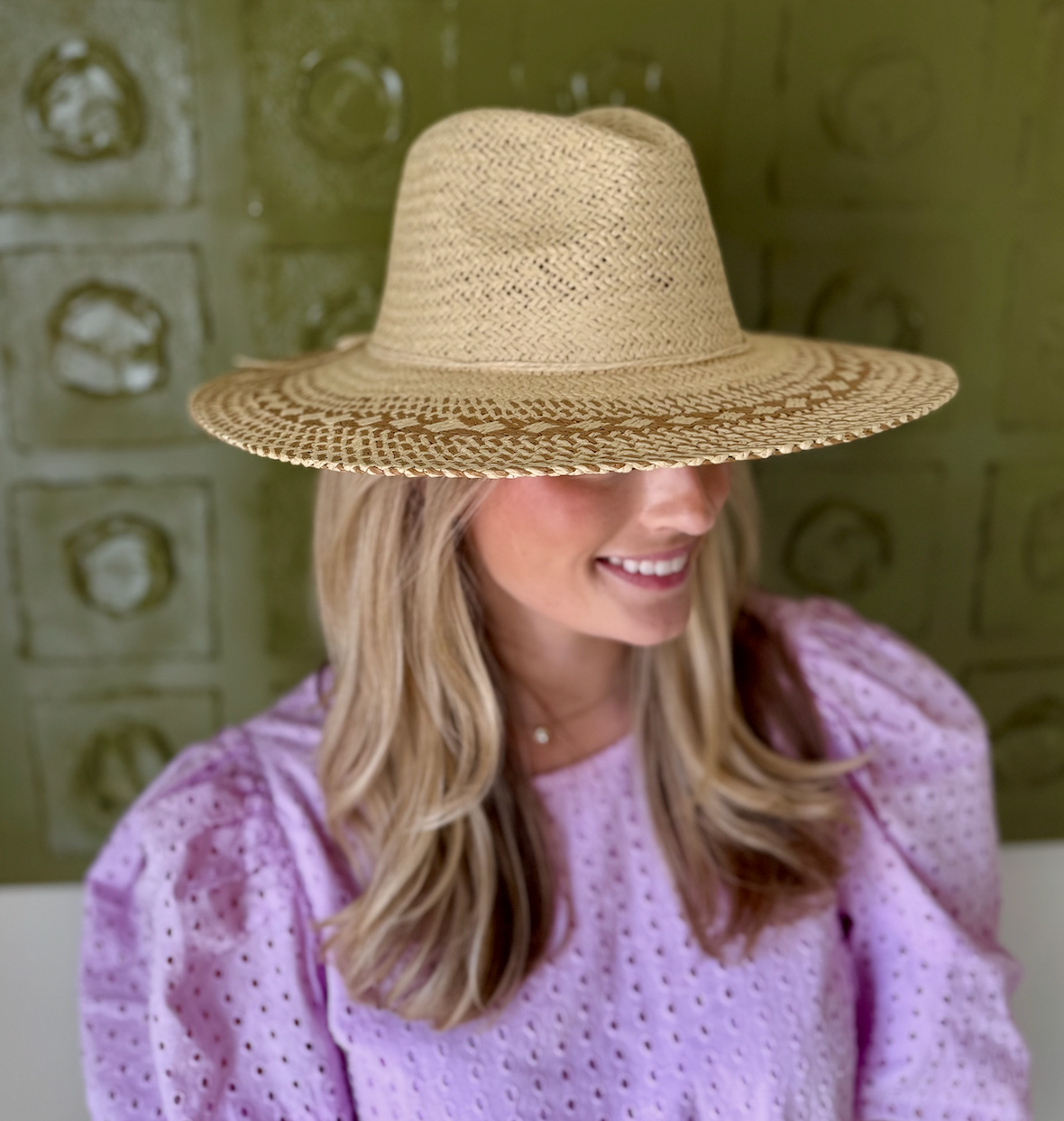 Two Tone Floppy Boho Straw Hat