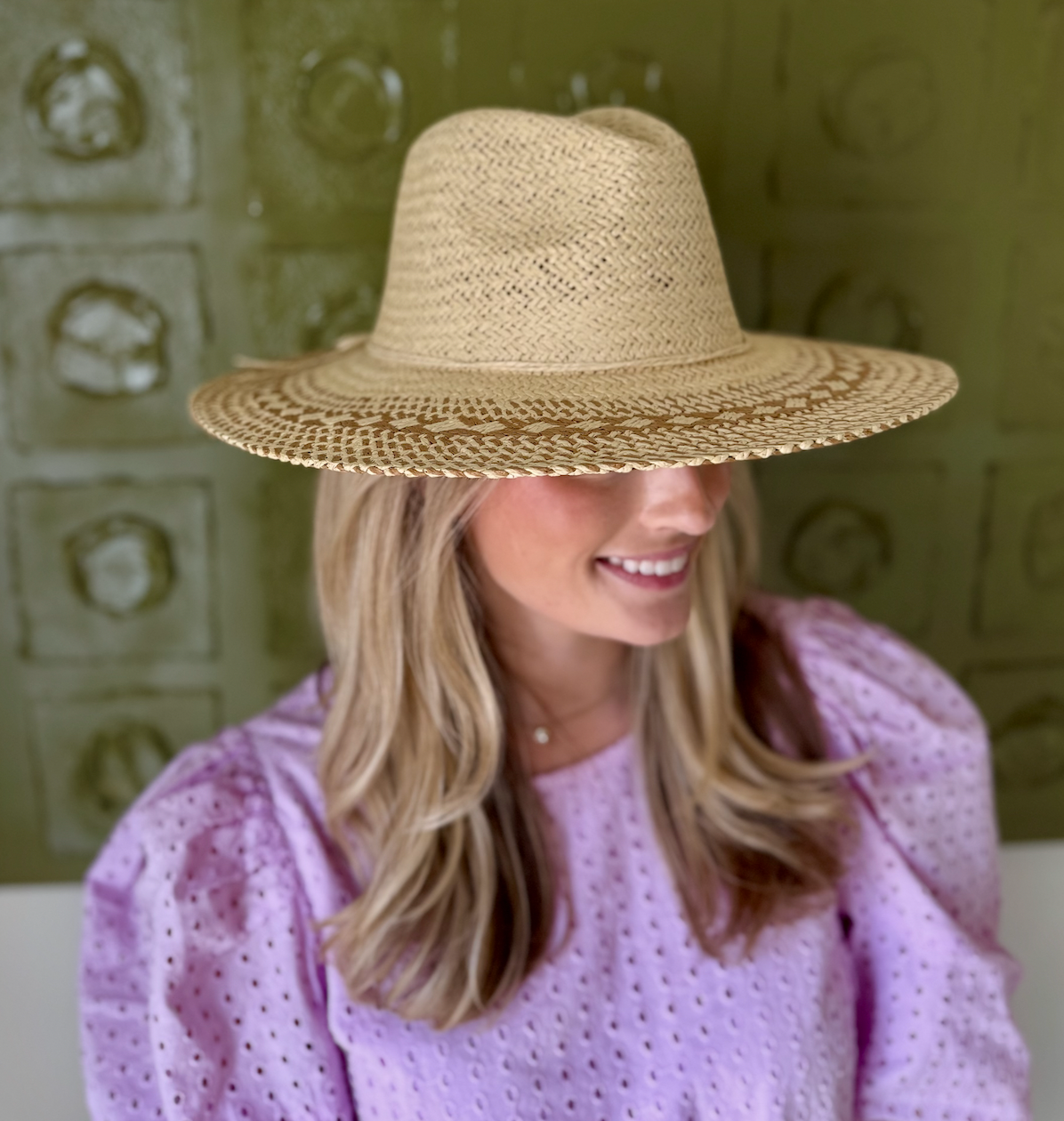 Two Tone Floppy Boho Straw Hat