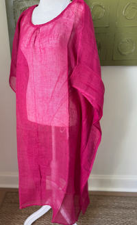 Linen Caftan - Fuchsia