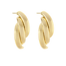 Ribbed Textured Tube Open Hoops