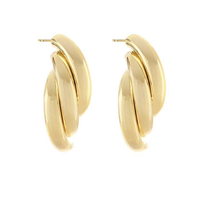 Ribbed Textured Tube Open Hoops
