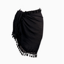 Black Beach Sarong with Tassels