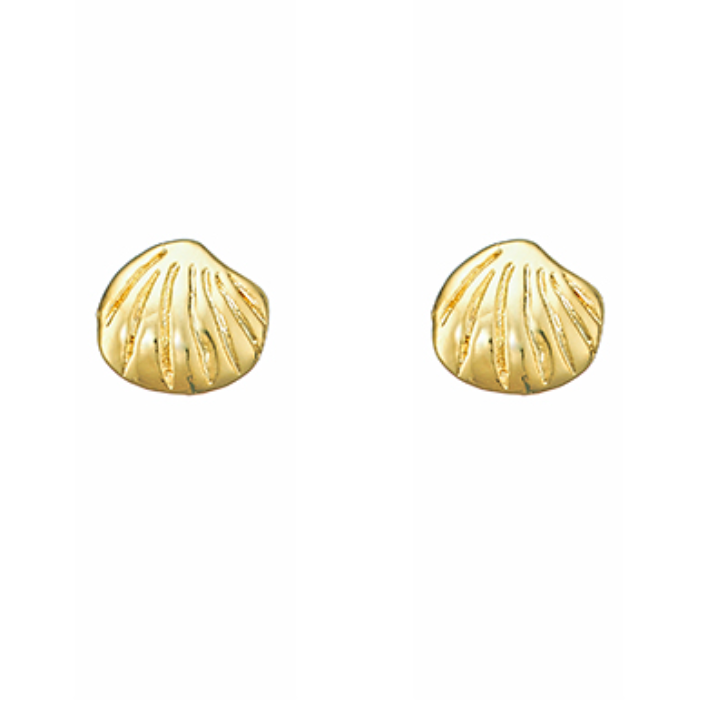 Gold Dipped Shell Stud Earrings