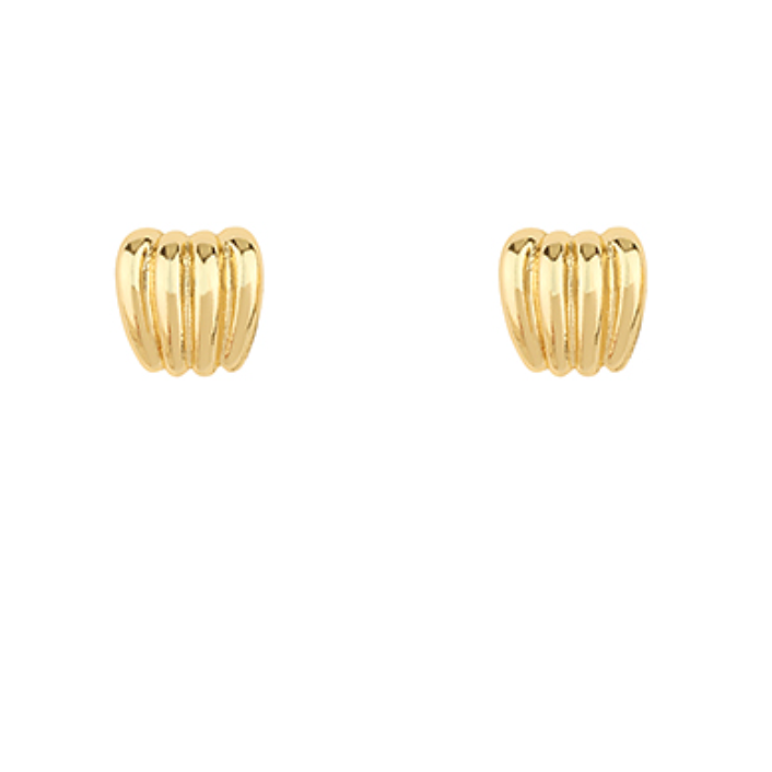 Textured Ribbed Square Earrings