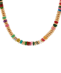 Metal & Gemstone Bead Necklace