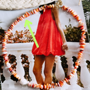 Gemstone Beaded Necklace with Orange Accents