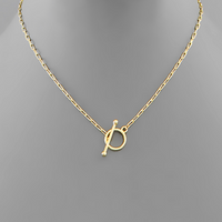 Paper Clip Chain Toggle Necklace