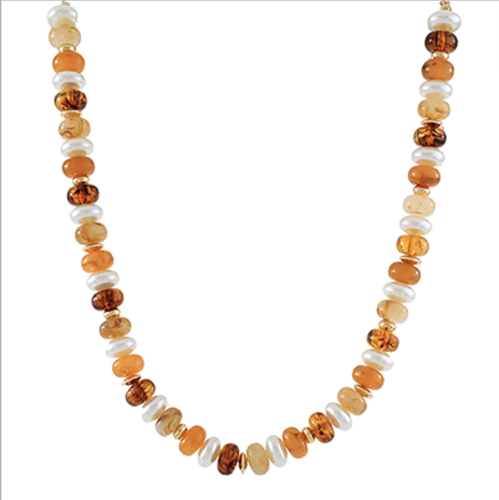 Marble & CCB Beaded Necklace