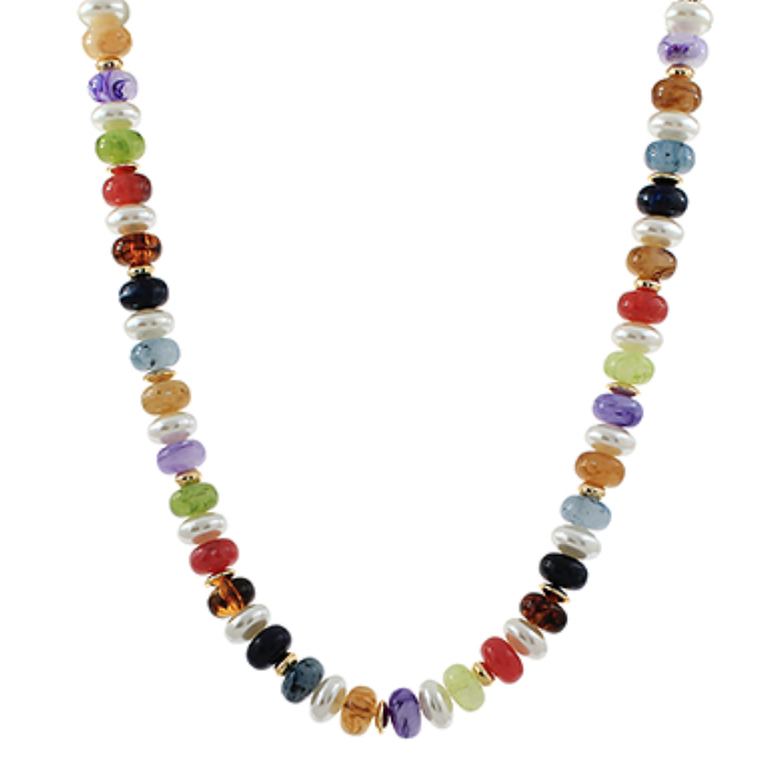Marble & CCB Beaded Necklace