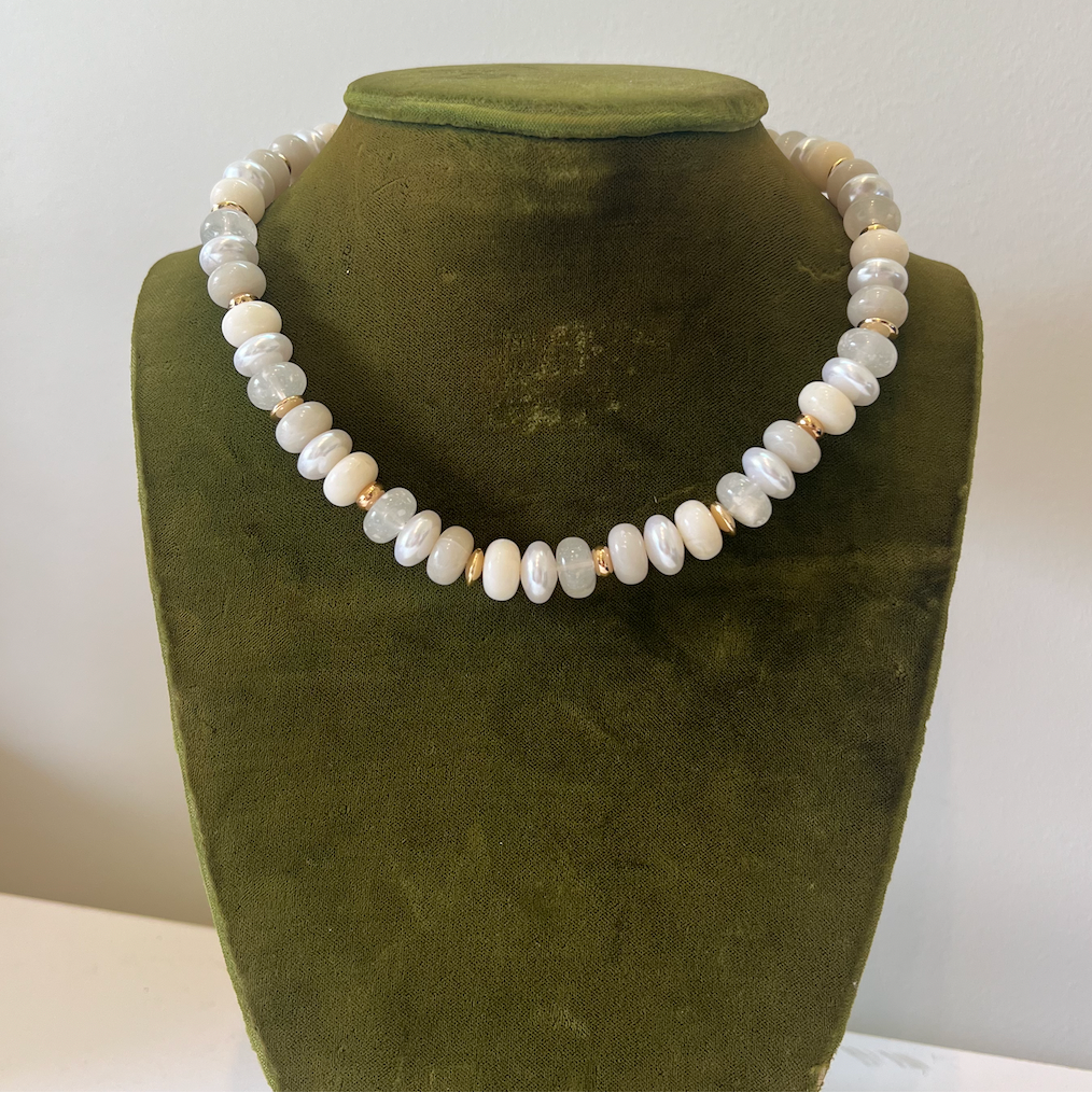 Marble & CCB Beaded Necklace