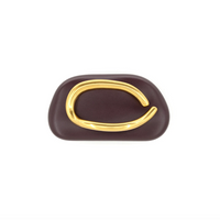 Burgundy Clutch with Gold Handle