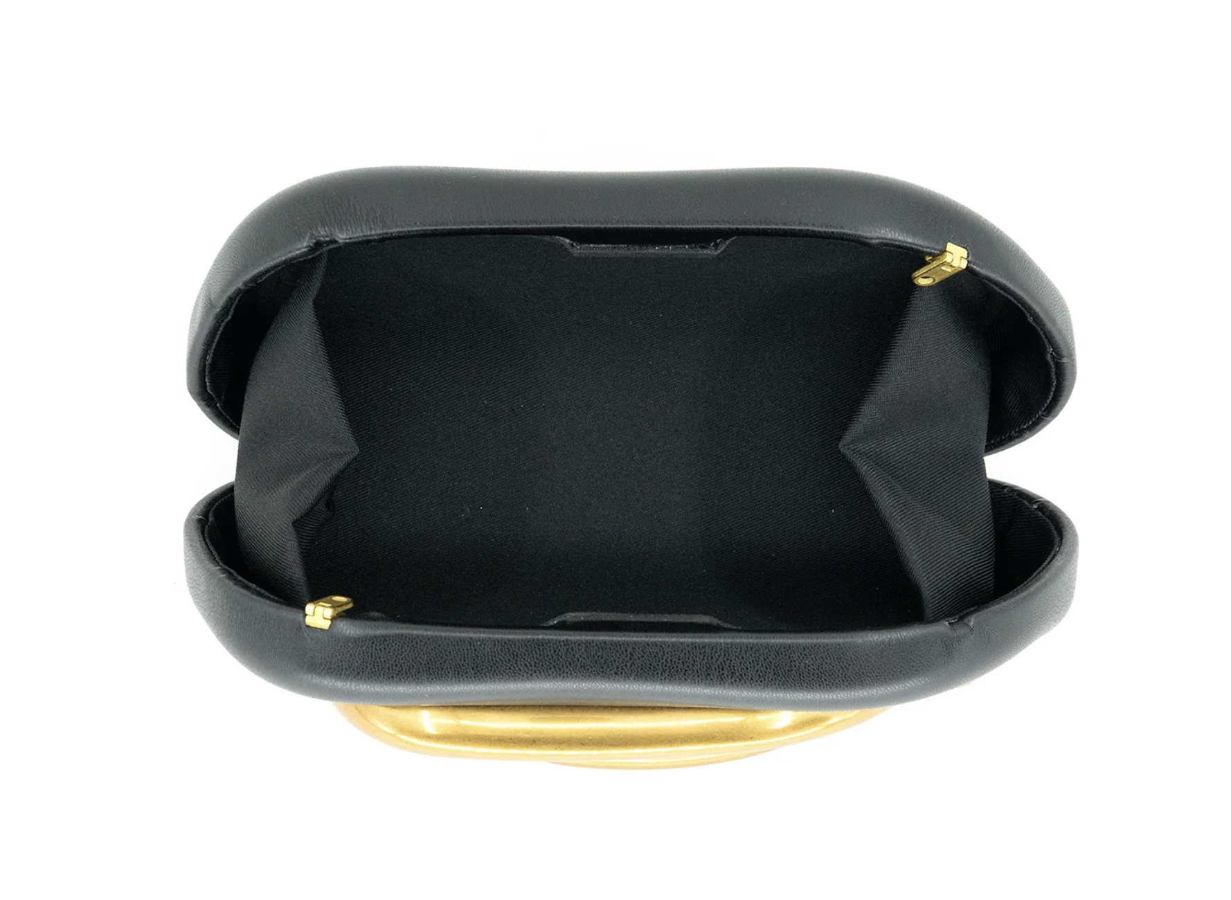 Black Clutch with Gold Handle