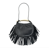 Burgundy Fringed Bag
