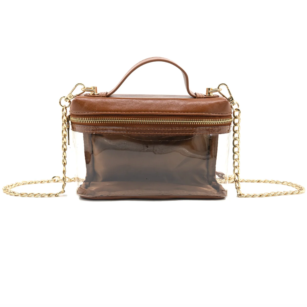 Brown Square Clear Bag